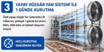 Zirve Halı Yıkama Tesisinde yapay rüzgar fan sistemi